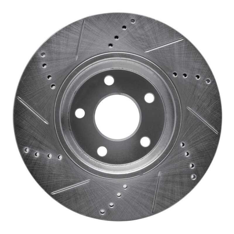 Chevrolet HHR Brake Rotor (1) - Front Right - R1 Concepts - Drilled & Slotted - Silver - `04-`12